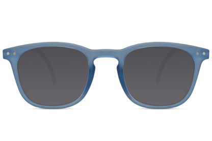 Unisex kids square sunglasses with blue frame and dark UV protection lenses for everyday outdoor wear