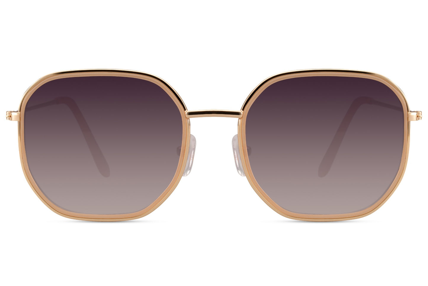 London style square sunglasses with dark gradient lenses and elegant metal detailing for casual luxury fashion