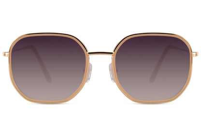 London style square sunglasses with dark gradient lenses and elegant metal detailing for casual luxury fashion