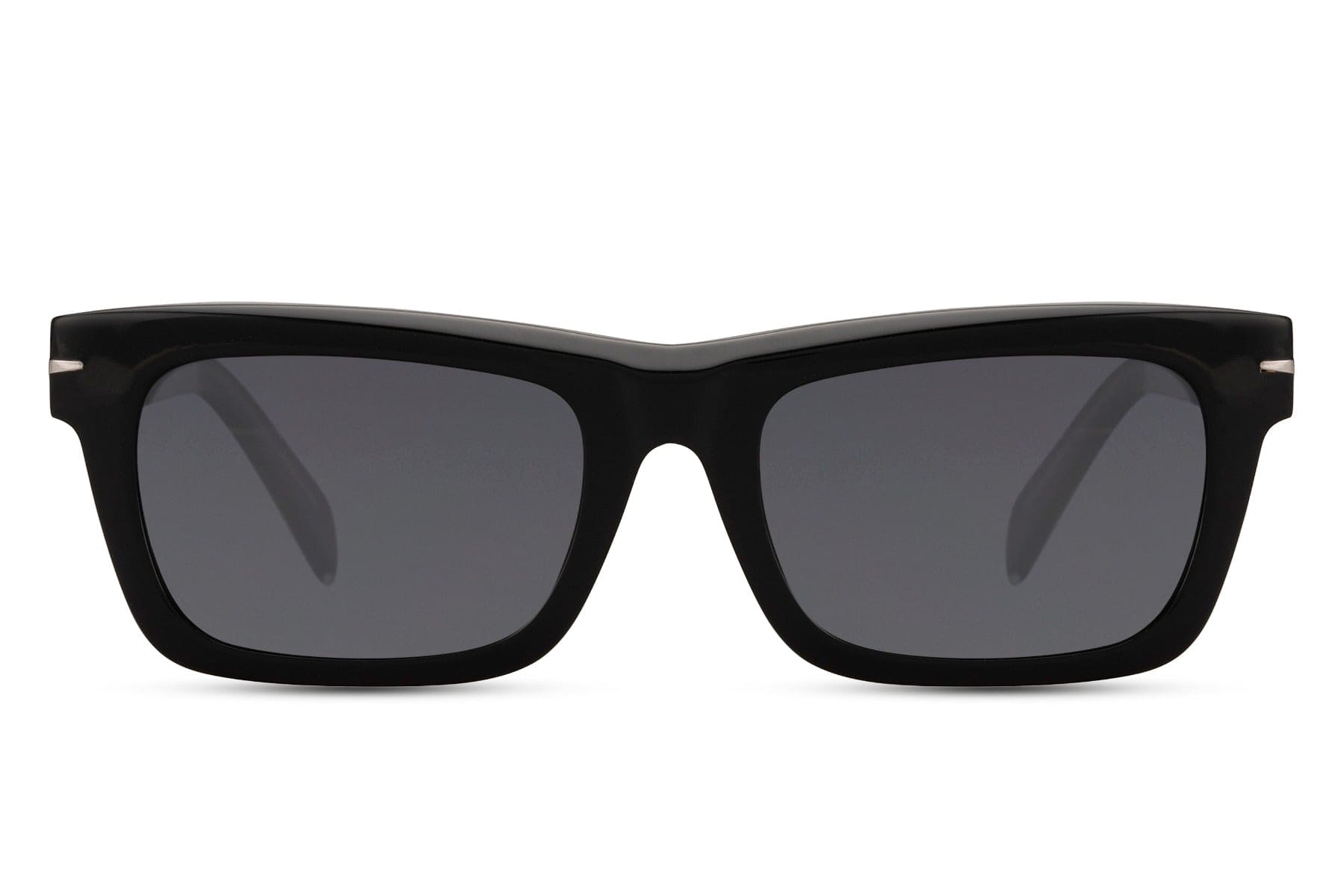 Black rectangle polarized sunglasses by Sunglass Station, unisex luxury eyewear with UV protection and a sleek modern finish