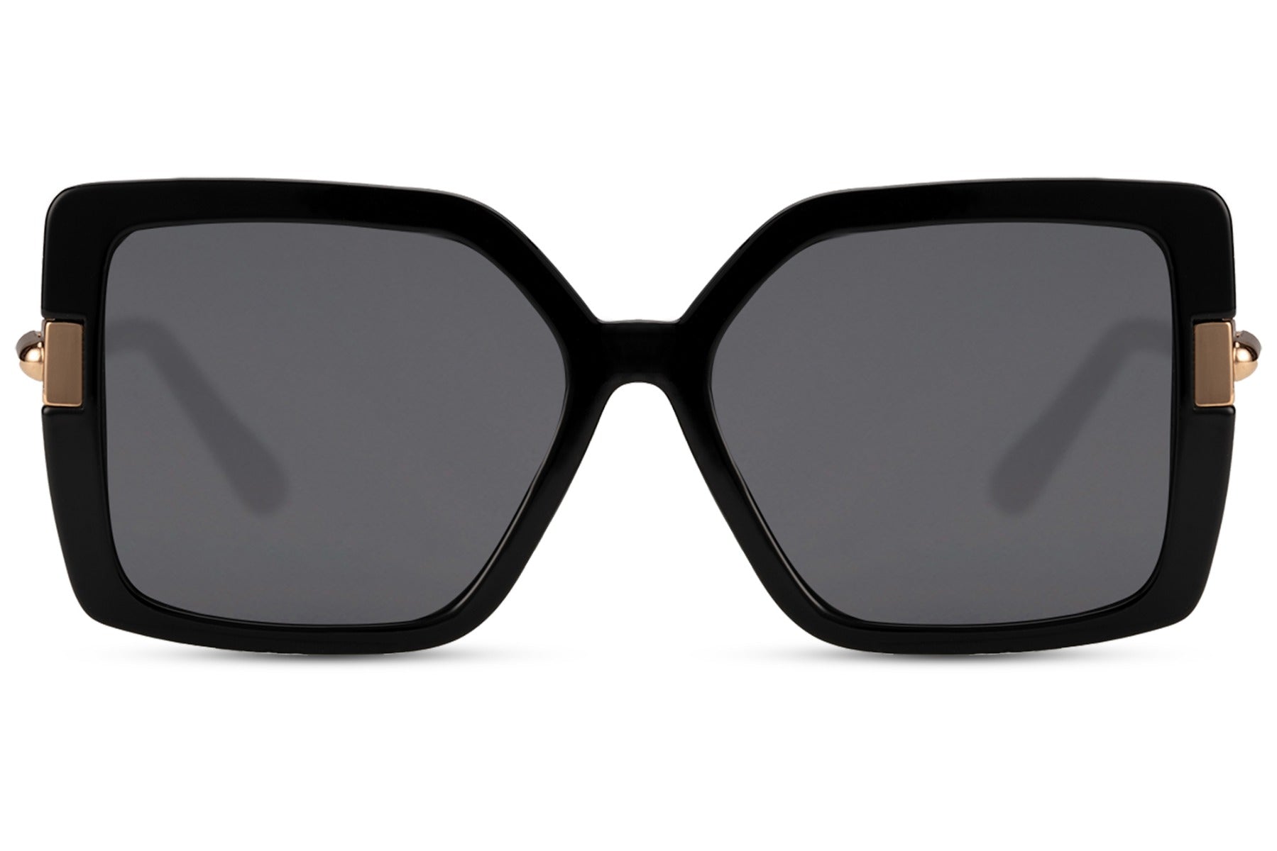 Black oversized sunglasses Madrid style, modern women sunglasses for urban outfits, everyday wear and warm weather fashion