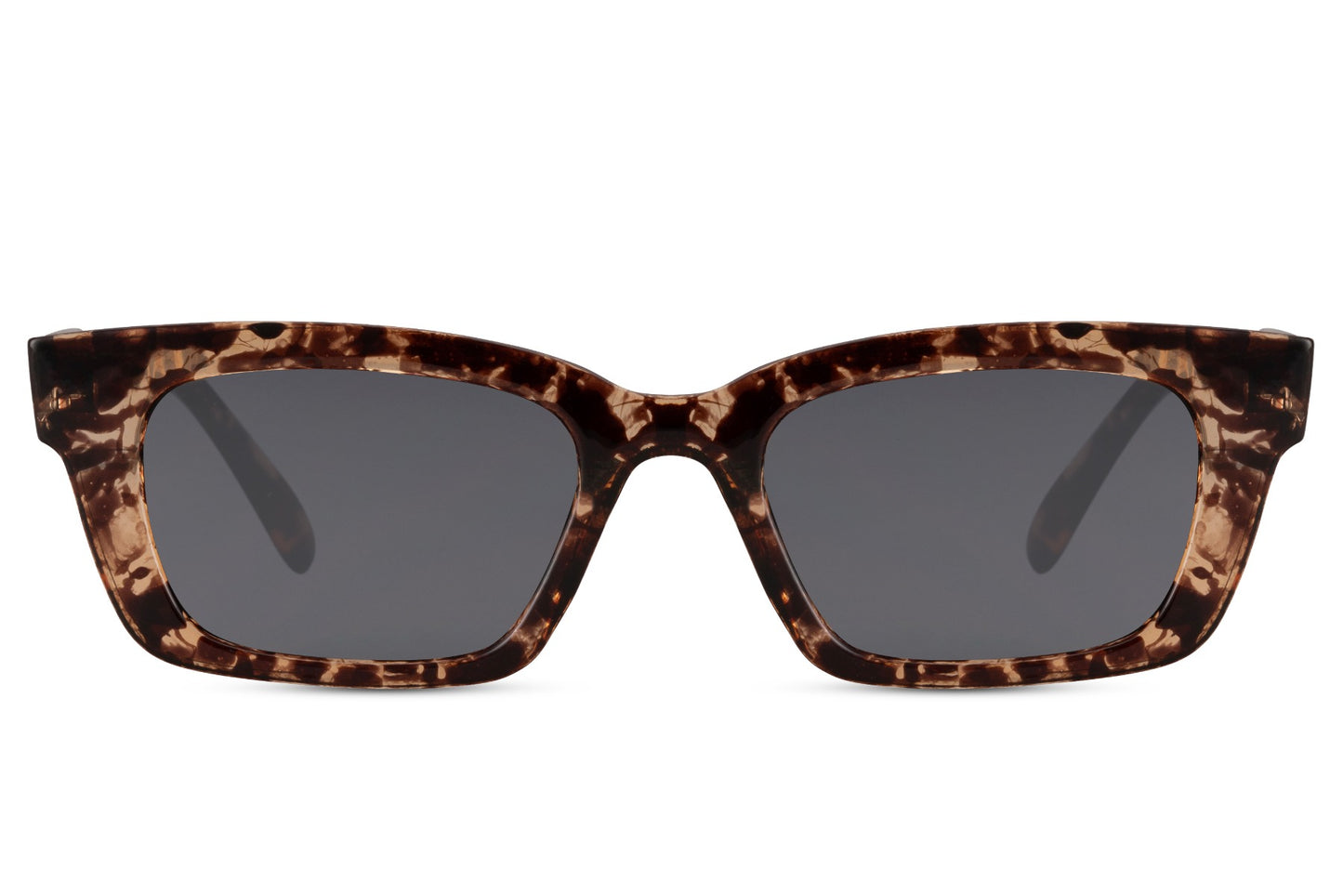Matte rectangle sunglasses with tortoiseshell frame by Sunglass Station, bold women’s eyewear with a refined and contemporary design