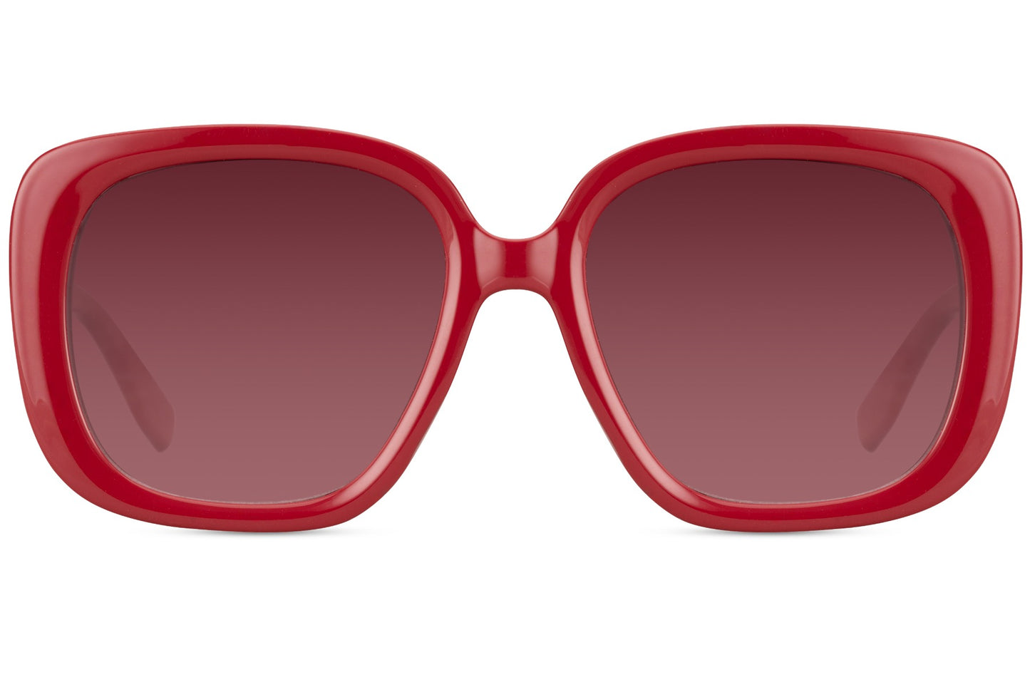 Milan oversized square sunglasses in bold red frame with gradient lenses, luxury Italian fashion sunglasses for women perfect for statement outfits and summer style