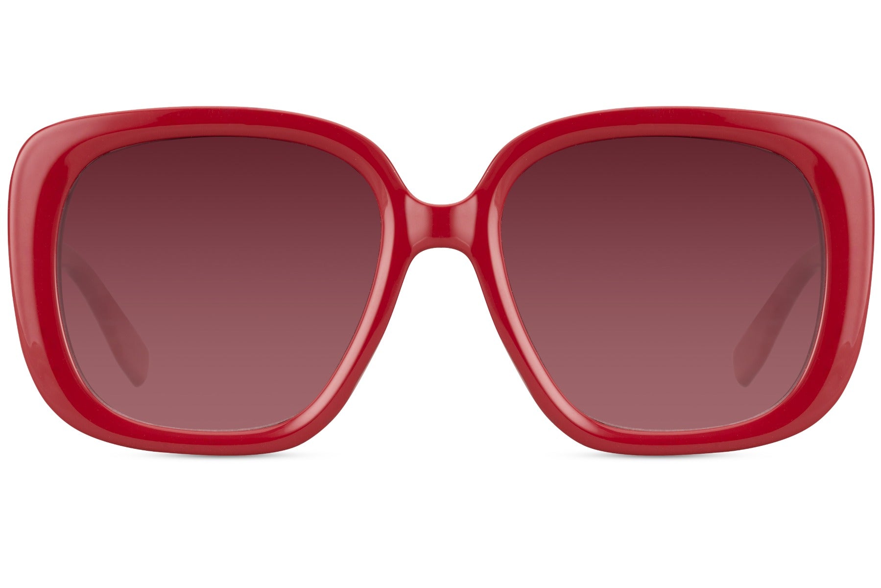 Milan oversized square sunglasses in bold red frame with gradient lenses, luxury Italian fashion sunglasses for women perfect for statement outfits and summer style
