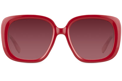 Milan oversized square sunglasses in bold red frame with gradient lenses, luxury Italian fashion sunglasses for women perfect for statement outfits and summer style