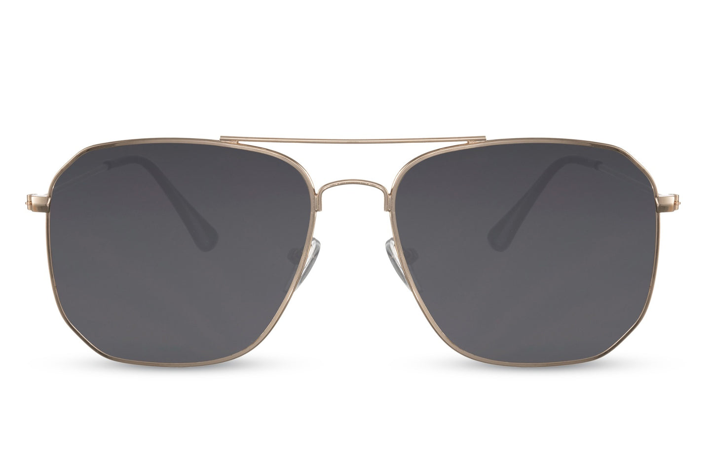 Modern aviator sunglasses with black metal frame and UV400 lenses, designed for everyday wear and clean minimal styling