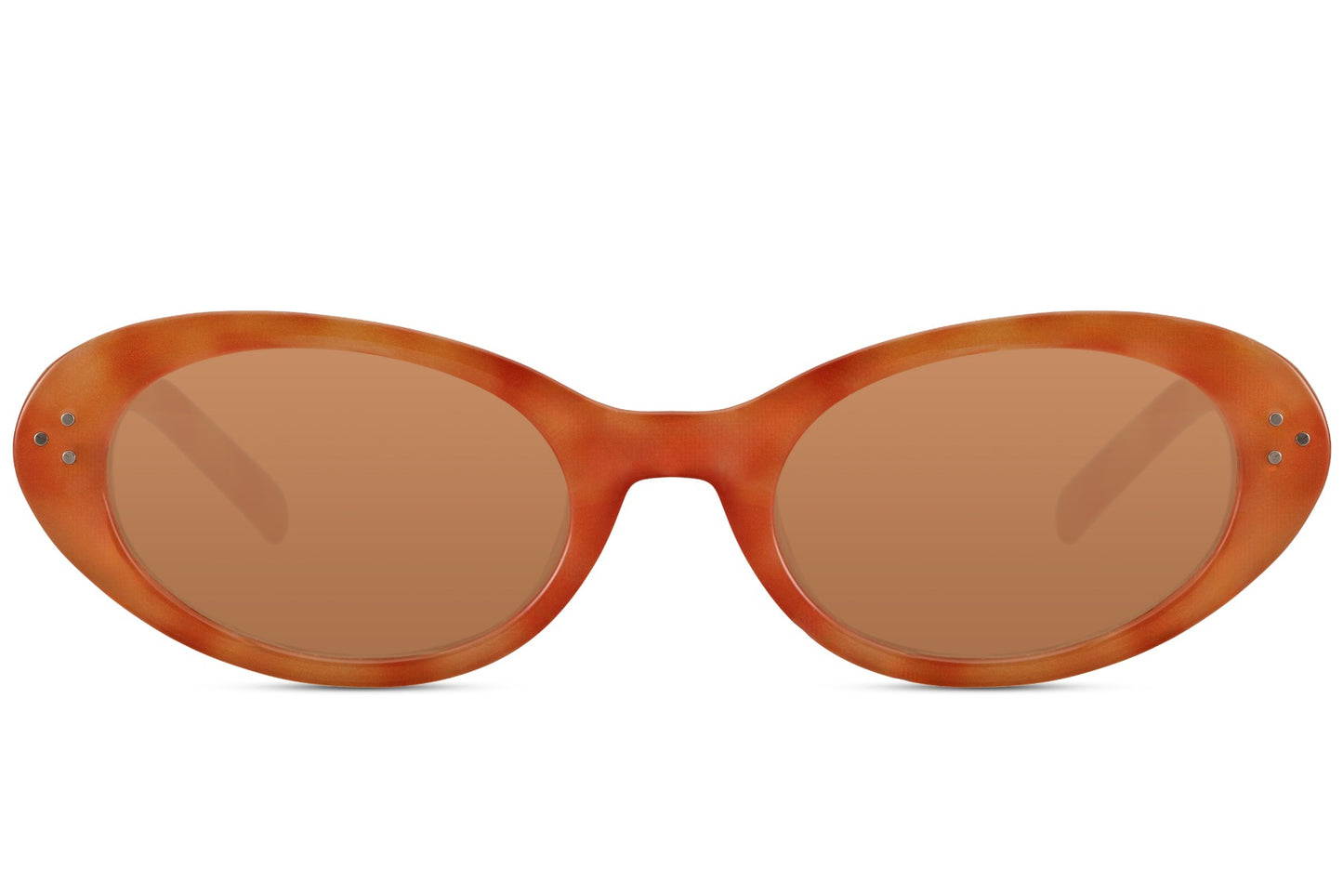 Orange cat eye sunglasses for kids with a fun lightweight design and comfortable fit