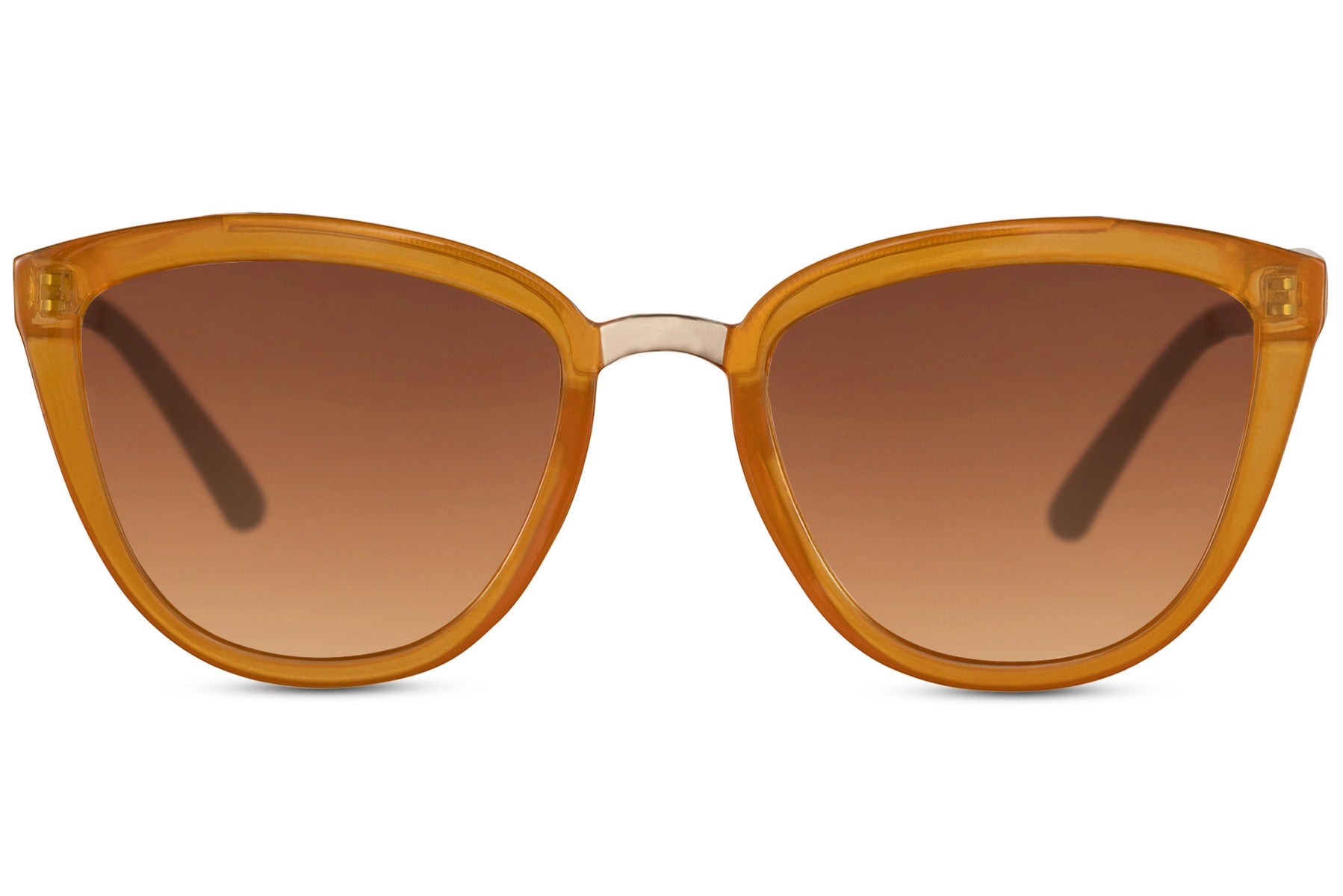 Orange cat eye sunglasses with bold frame design and tinted lenses for a modern look