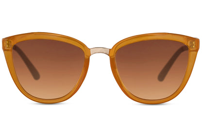 Orange cat eye sunglasses with bold frame design and tinted lenses for a modern look
