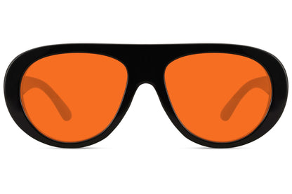 Orange lens aviator sunglasses designed for a bold and eye-catching fashion statement