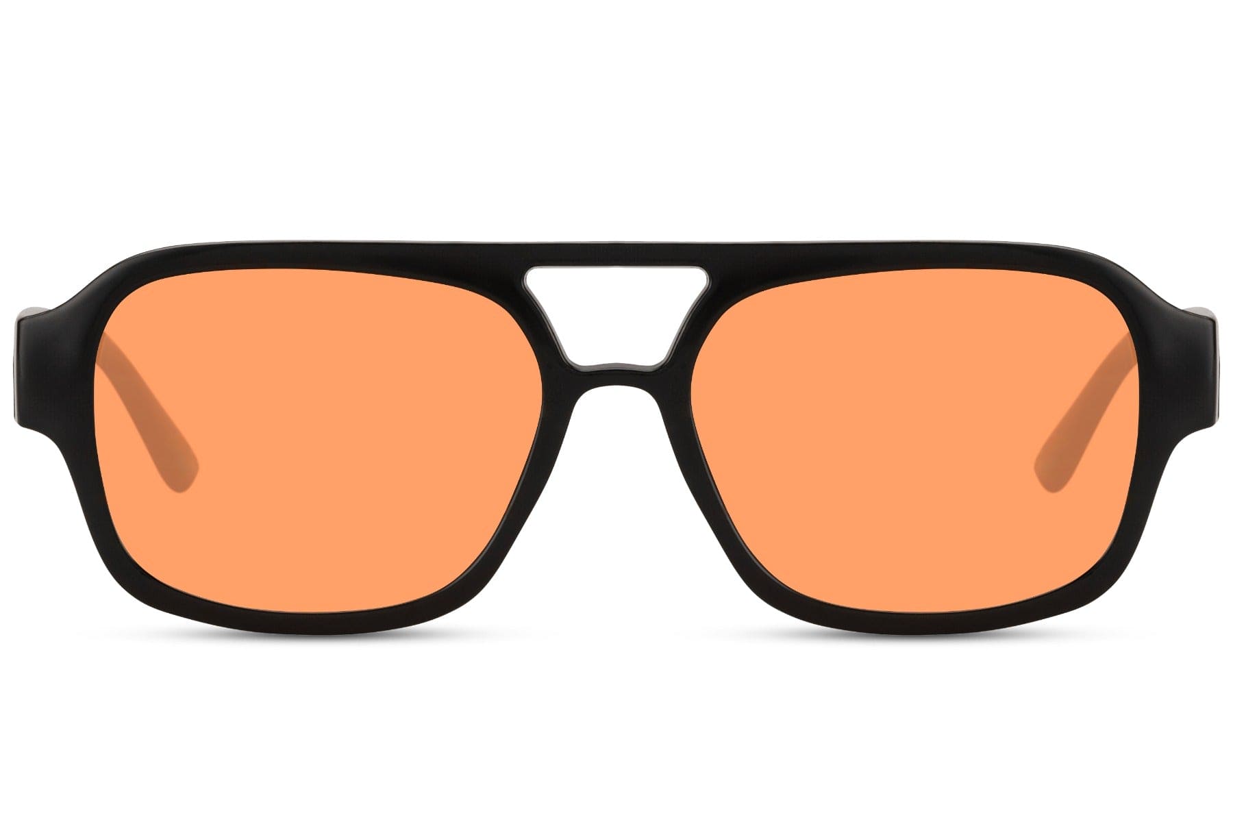 Orange lens aviator sunglasses with a retro eco design, perfect for fashion-forward looks and unique styling