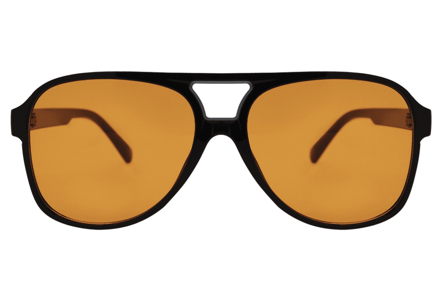 Orange lens retro aviator sunglasses with a lightweight frame offering a distinctive look for daily outfits
