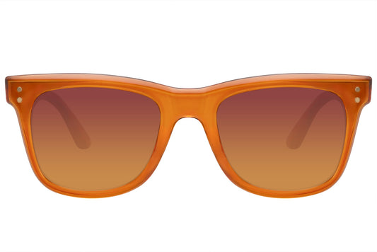 eco orange wayfarer sunglass perfect for barcelona summers