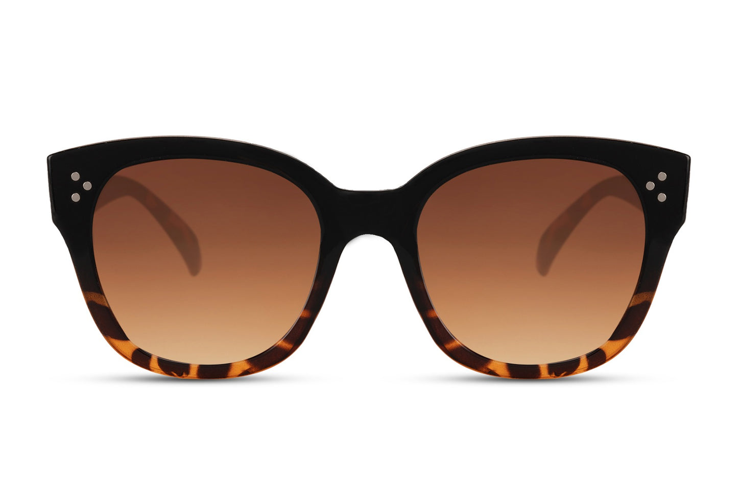 Oversized black sunglasses with subtle leopard style influence and gradient lenses, designed for bold everyday fashion