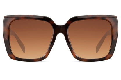 Eco oversized sunglasses with brown tinted lenses and lightweight frame, stylish everyday sunglasses for women ideal for travel and city wear
