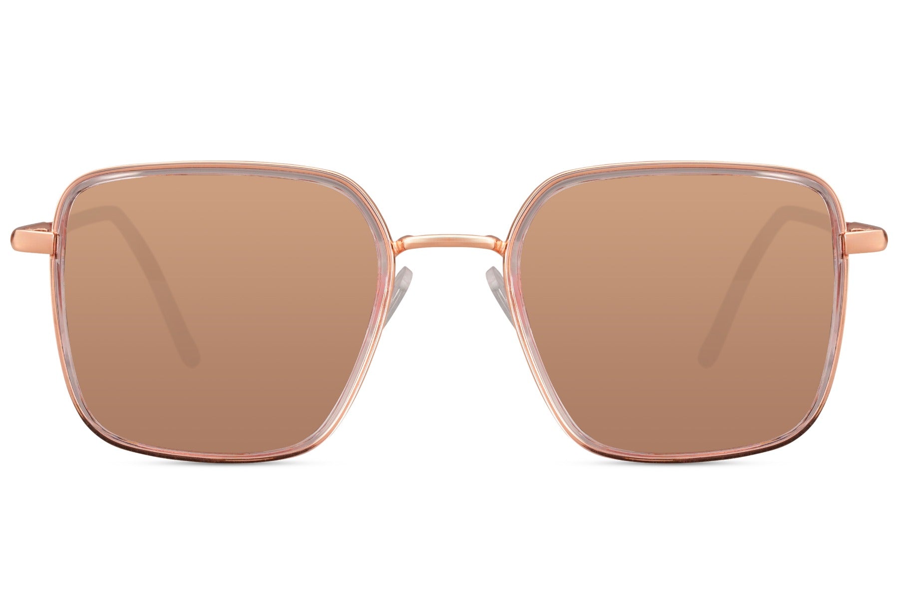 Oversized brown square sunglasses with impact resistant UV protective lenses for travel, holidays and outdoor wear