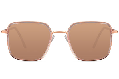 Oversized brown square sunglasses with impact resistant UV protective lenses for travel, holidays and outdoor wear