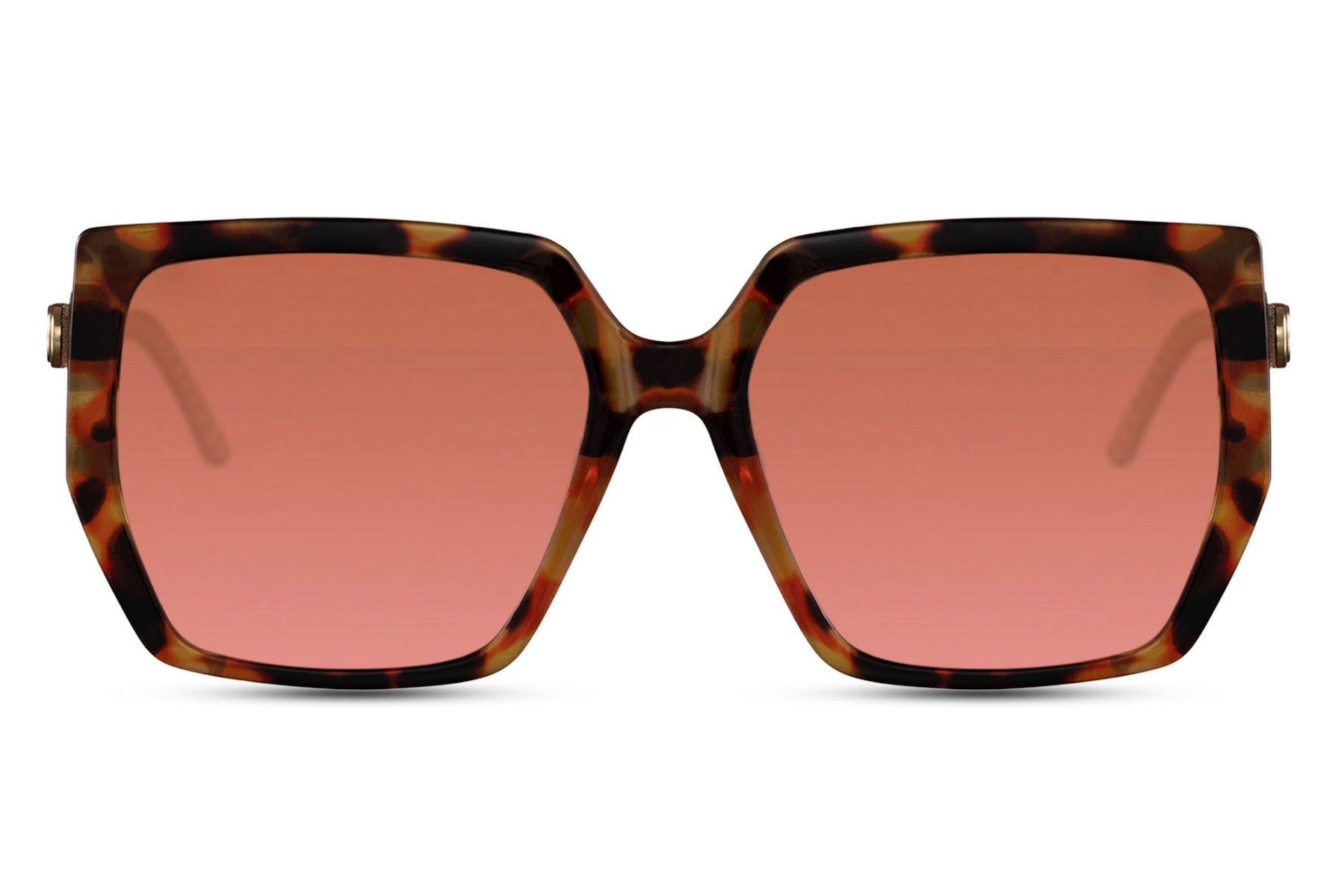 Oversized geometric sunglasses with brown tinted lenses and bold square frame, designed for statement styling and all-day comfort