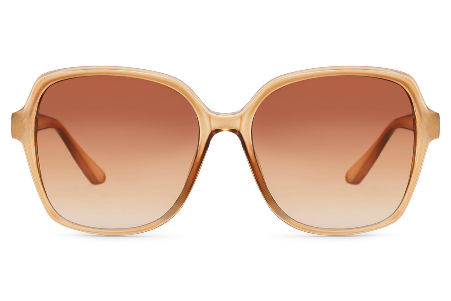 Oversized gradient sunglasses with light brown lenses and large square frame, perfect for modern fashion and everyday styling