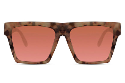 Oversized sunglasses with pink lenses and square frame, trendy women sunglasses for summer outfits, holidays and stylish everyday wear
