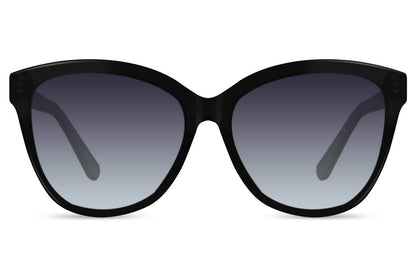 Oversized polarized sunglasses with black frame and dark lenses, offering clear vision, UV protection and bold modern style
