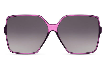 Oversized purple sunglasses with bold square frame and gradient lenses, designed for statement fashion and everyday UV protection