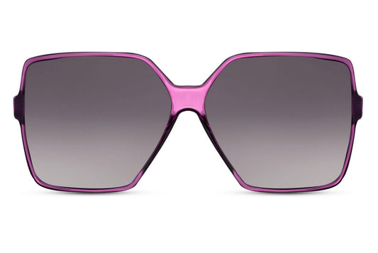 Oversized purple sunglasses with bold square frame and gradient lenses, designed for statement fashion and everyday UV protection