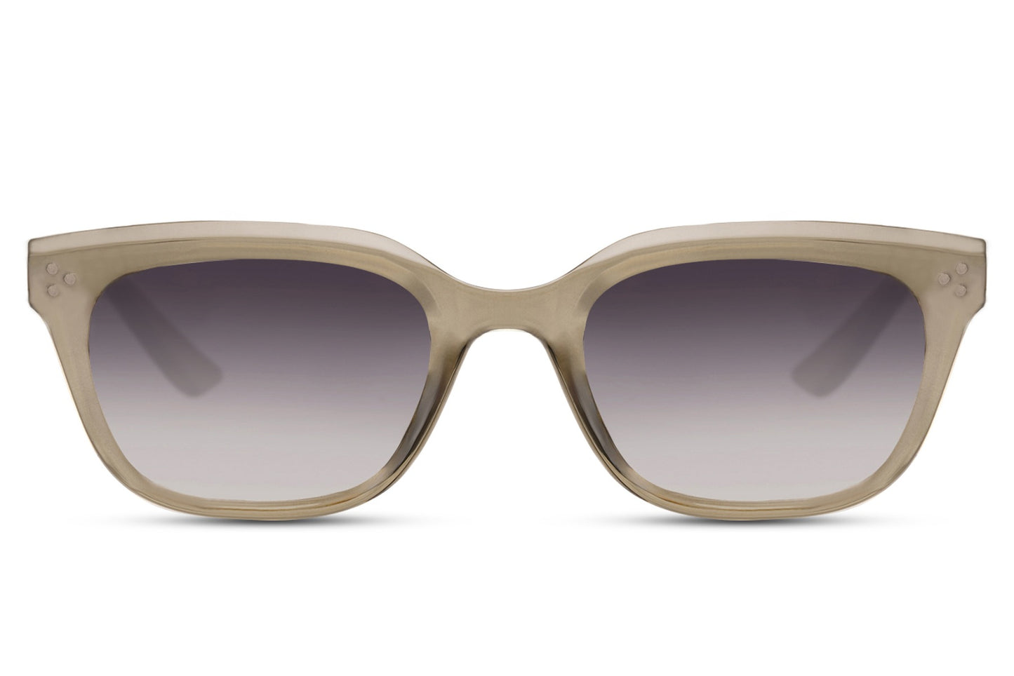 Oversized rectangle sunglasses with beige frame and brown lenses by Sunglass Station, elegant unisex eyewear with a soft modern aesthetic