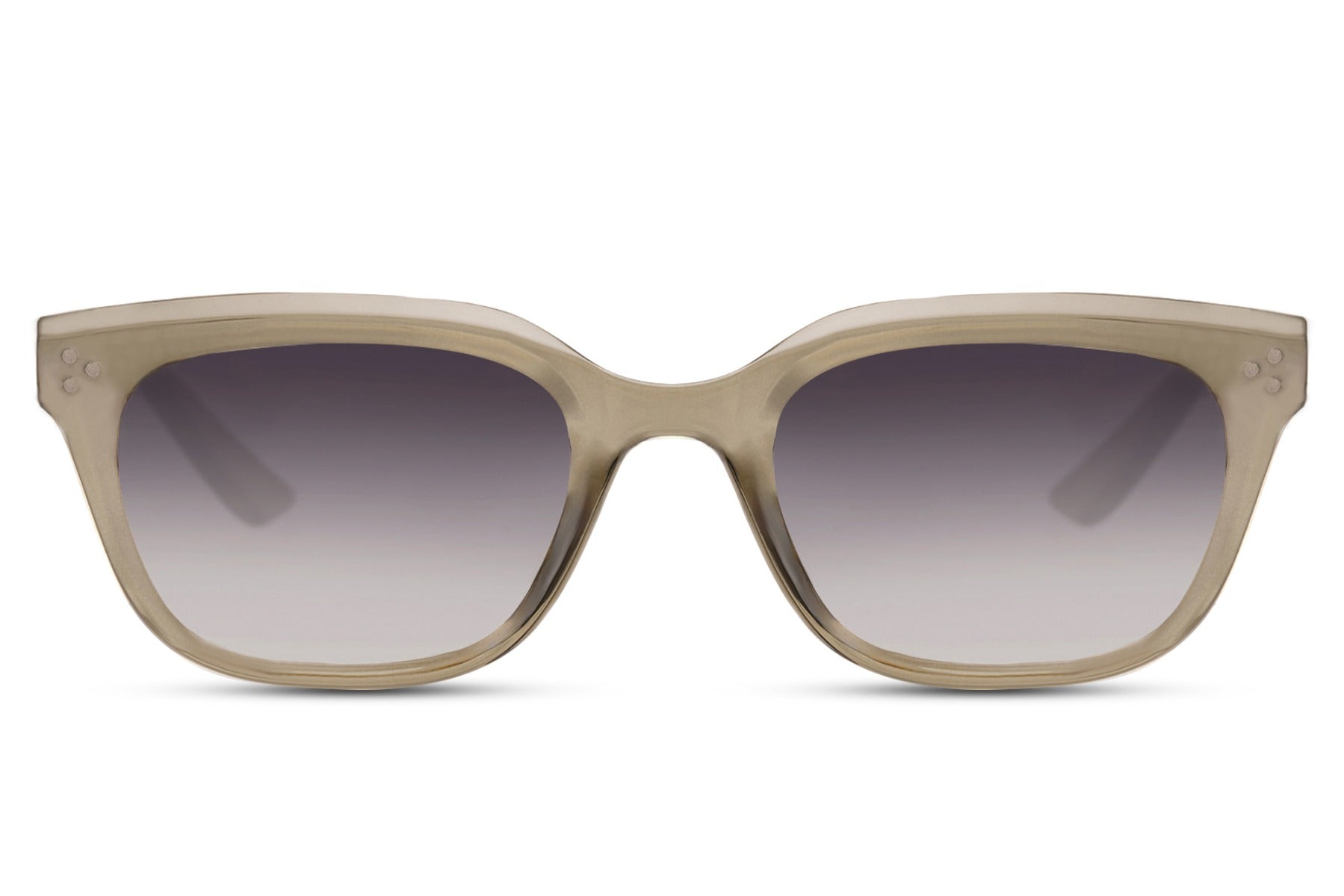 Oversized rectangle sunglasses with beige frame and brown lenses by Sunglass Station, elegant unisex eyewear with a soft modern aesthetic