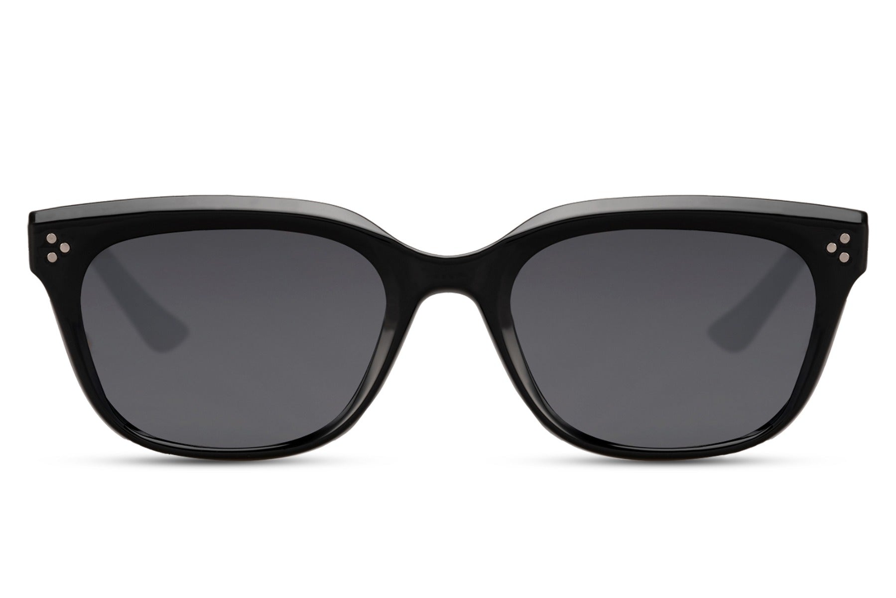 Oversized rectangle sunglasses with black frame and dark lenses by Sunglass Station, bold unisex eyewear inspired by modern Amsterdam style fashion, available online with free shipping across the UK and Europe