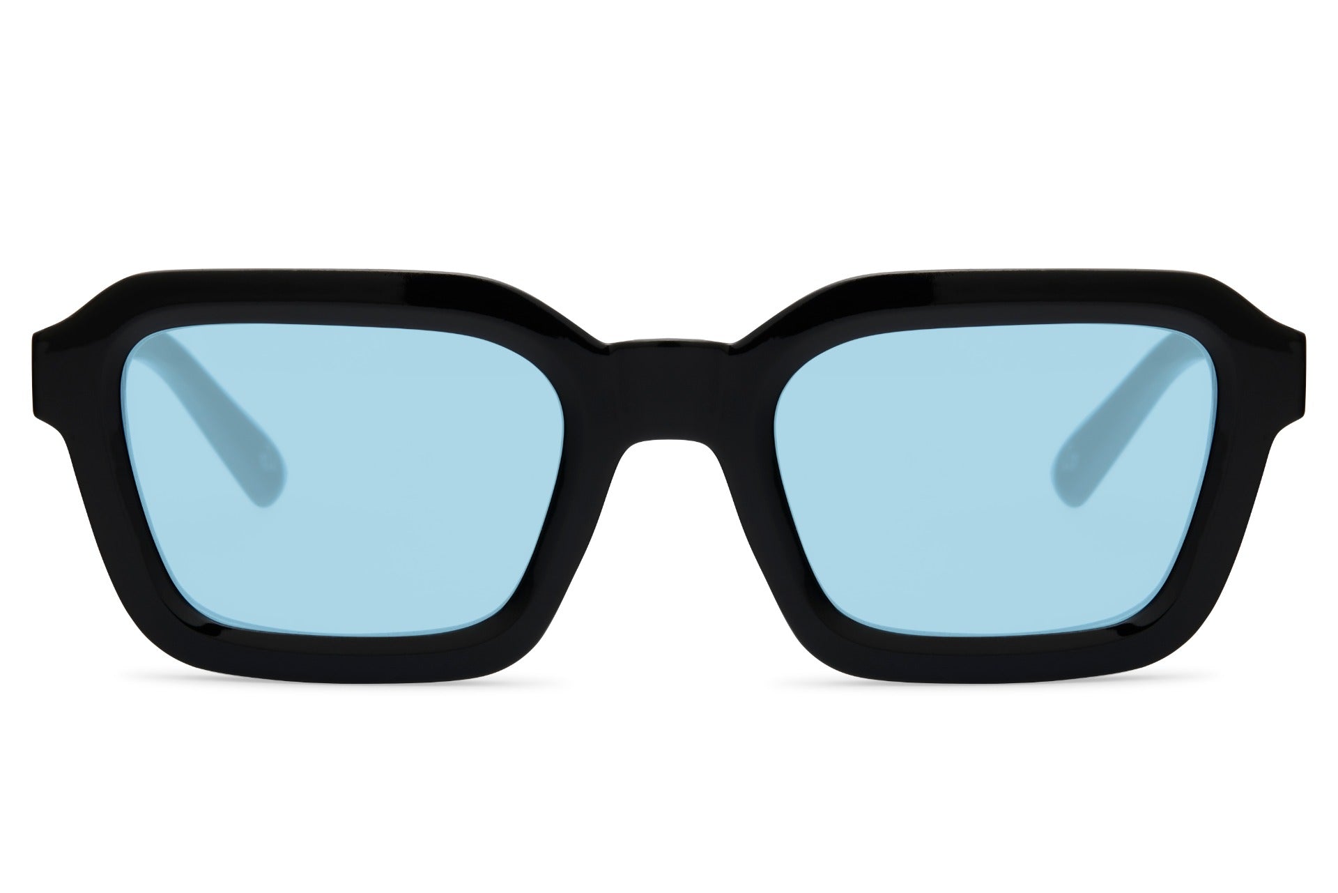 Unisex oversized rectangle sunglasses with blue lenses by Sunglass Station, lightweight and bold design perfect for everyday fashion