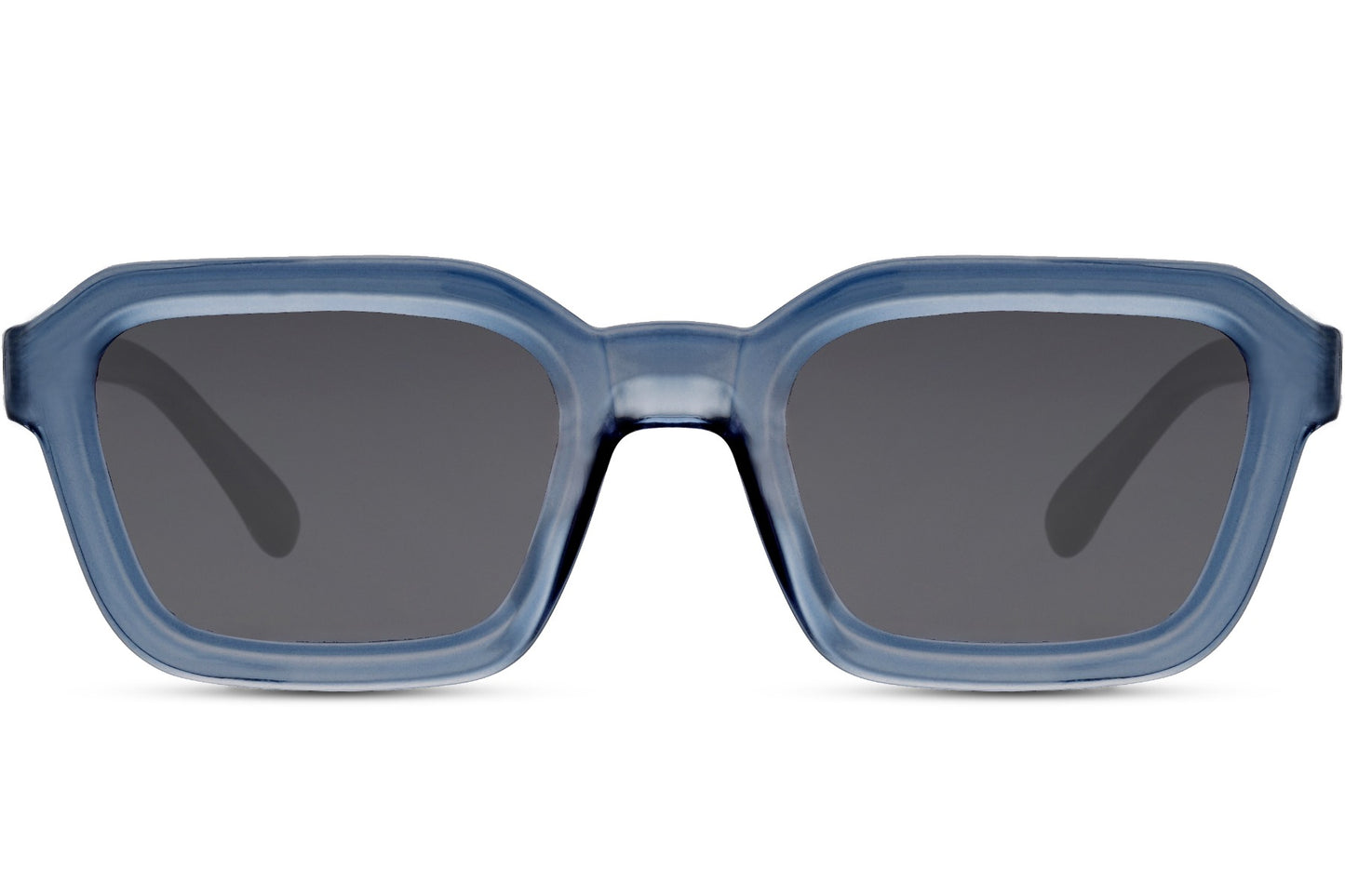 Unisex oversized rectangle sunglasses with blue frame and tinted lenses by Sunglass Station, stylish statement eyewear with a contemporary design