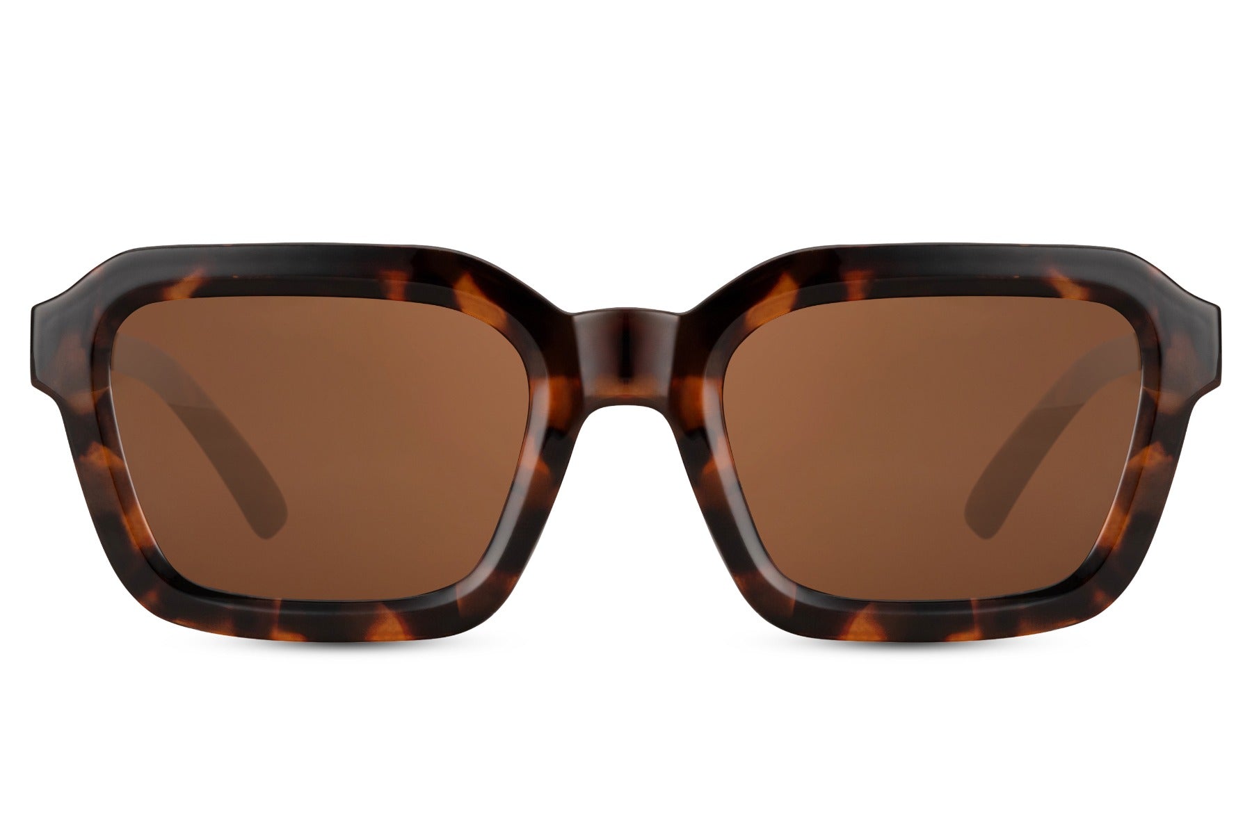 Oversized rectangle sunglasses with brown frame and dark lenses by Sunglass Station, stylish unisex eyewear with a refined modern finish