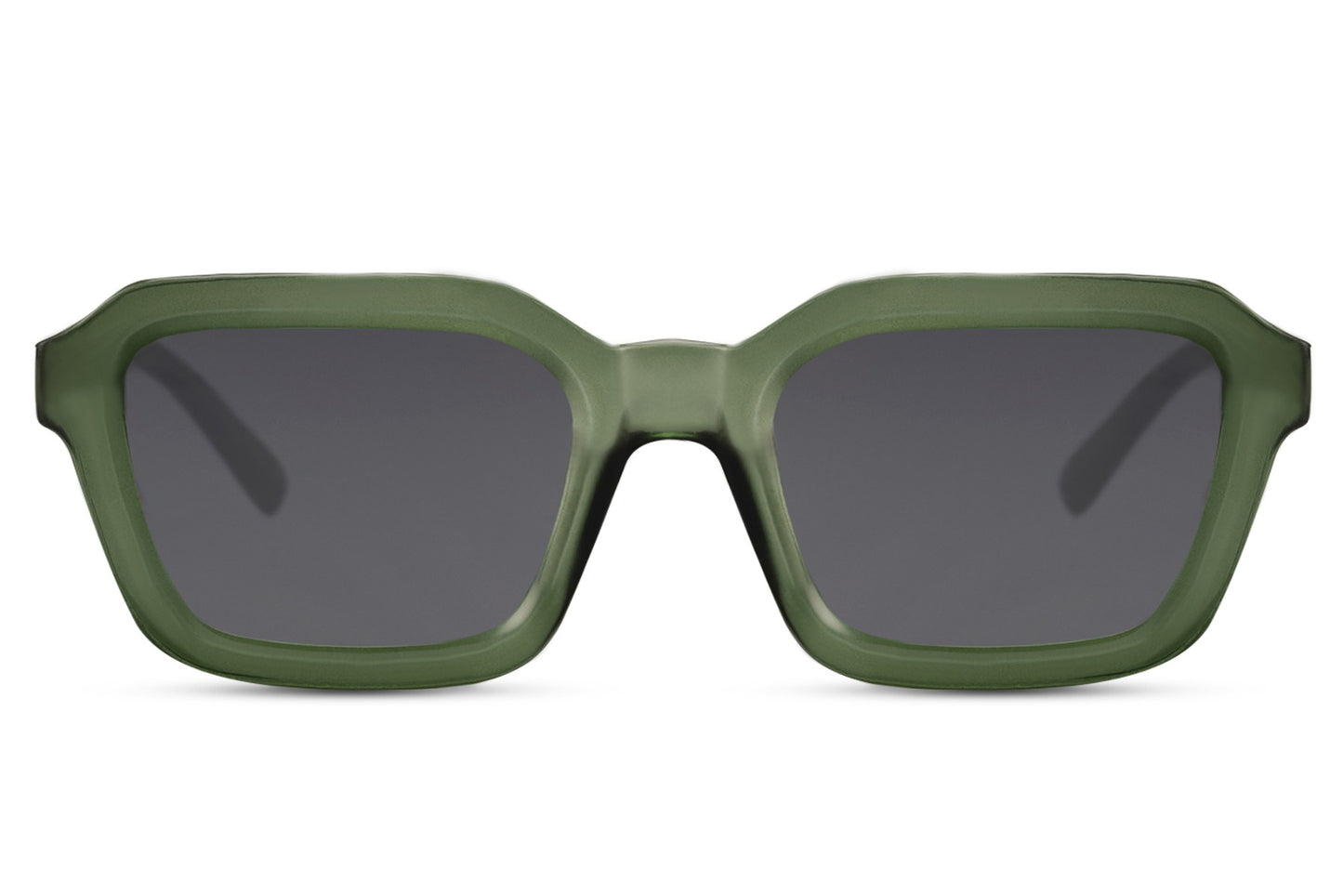 Oversized rectangle sunglasses with green frame by Sunglass Station, unisex eco-conscious eyewear with a modern fashion-forward appeal