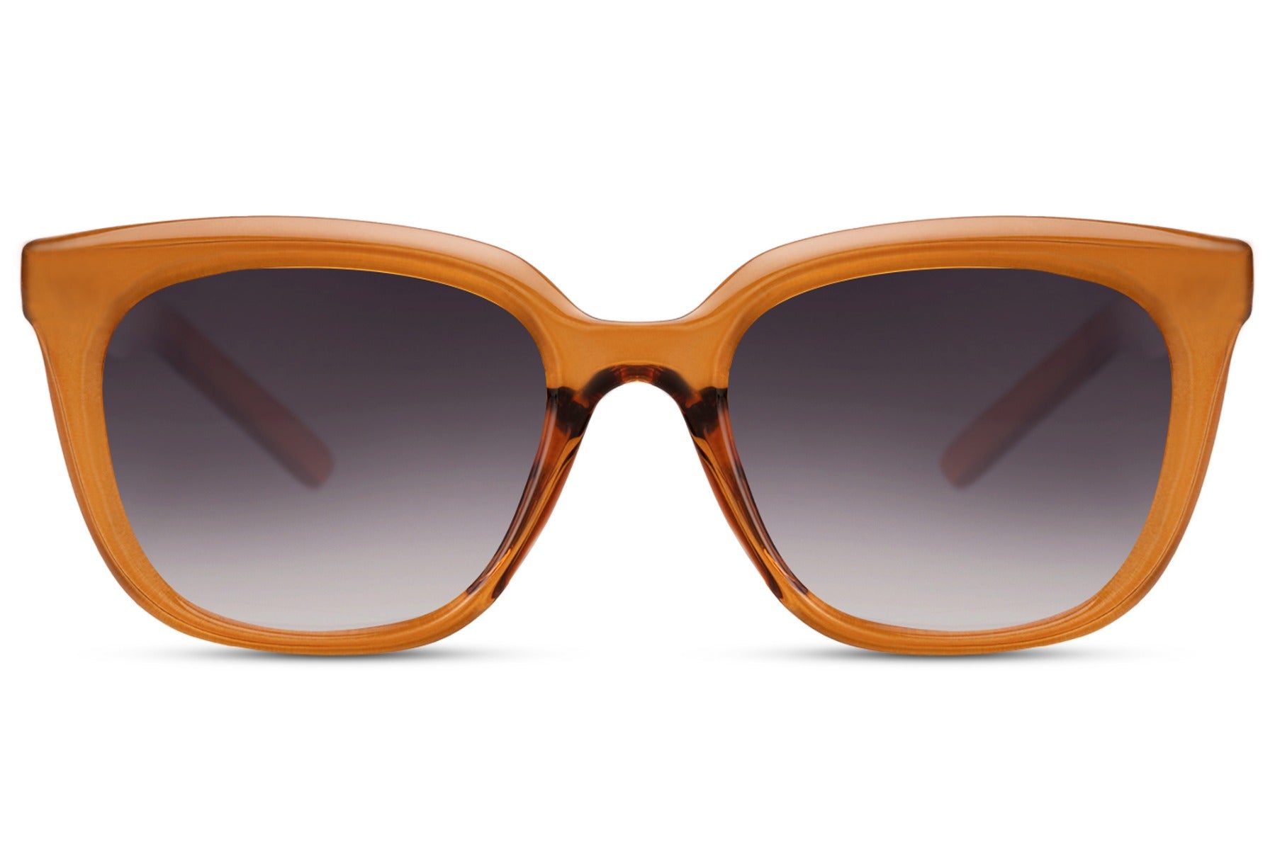 Oversized rectangle sunglasses with orange frame and brown lenses by Sunglass Station, bold unisex eyewear with a vibrant modern look