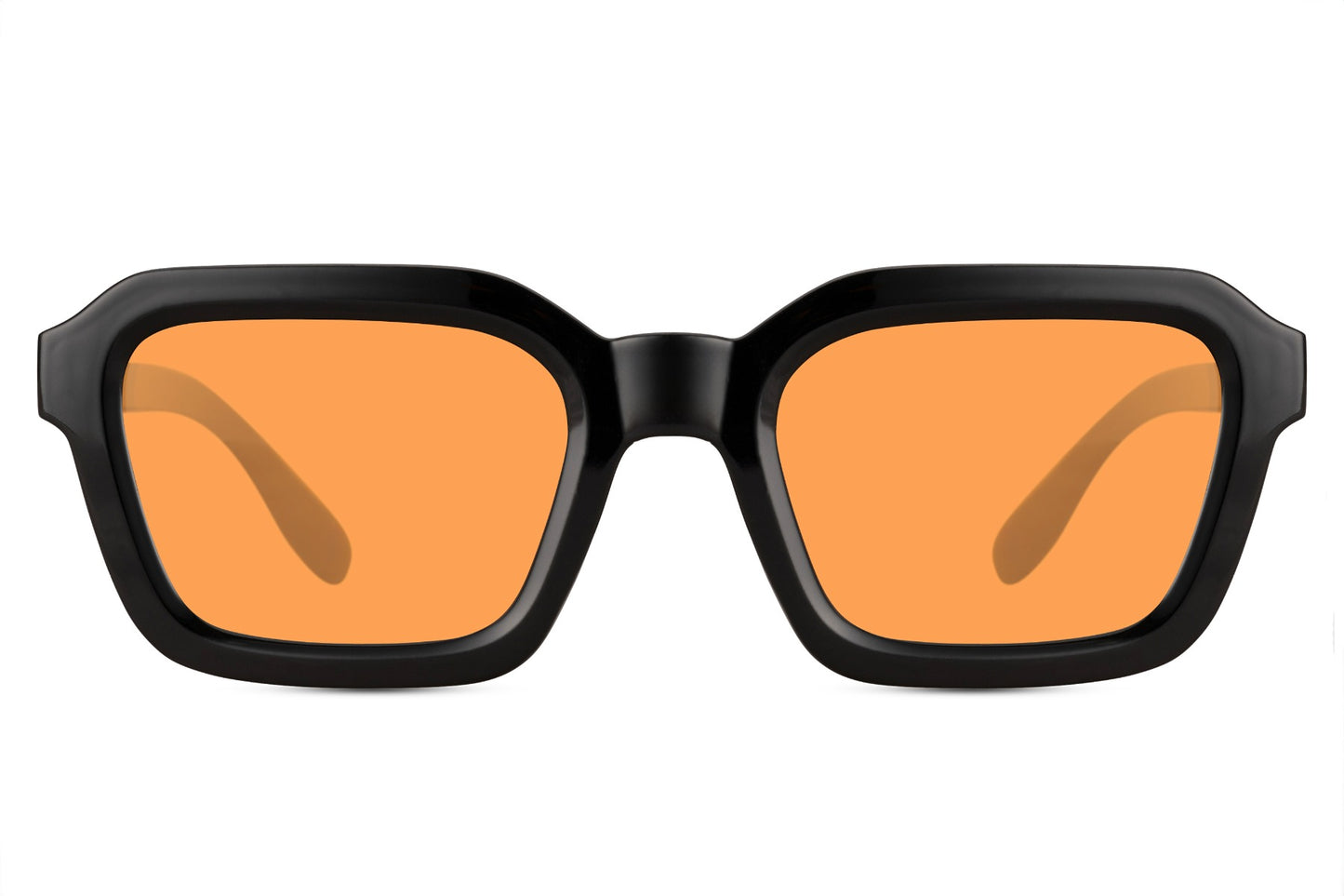 Unisex oversized rectangle sunglasses with orange tinted lenses by Sunglass Station, statement eyewear with a vibrant contemporary style