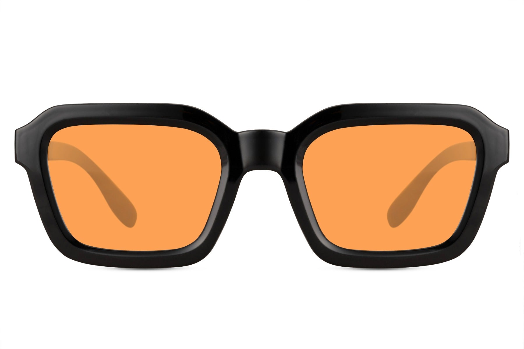 Unisex oversized rectangle sunglasses with orange tinted lenses by Sunglass Station, statement eyewear with a vibrant contemporary style