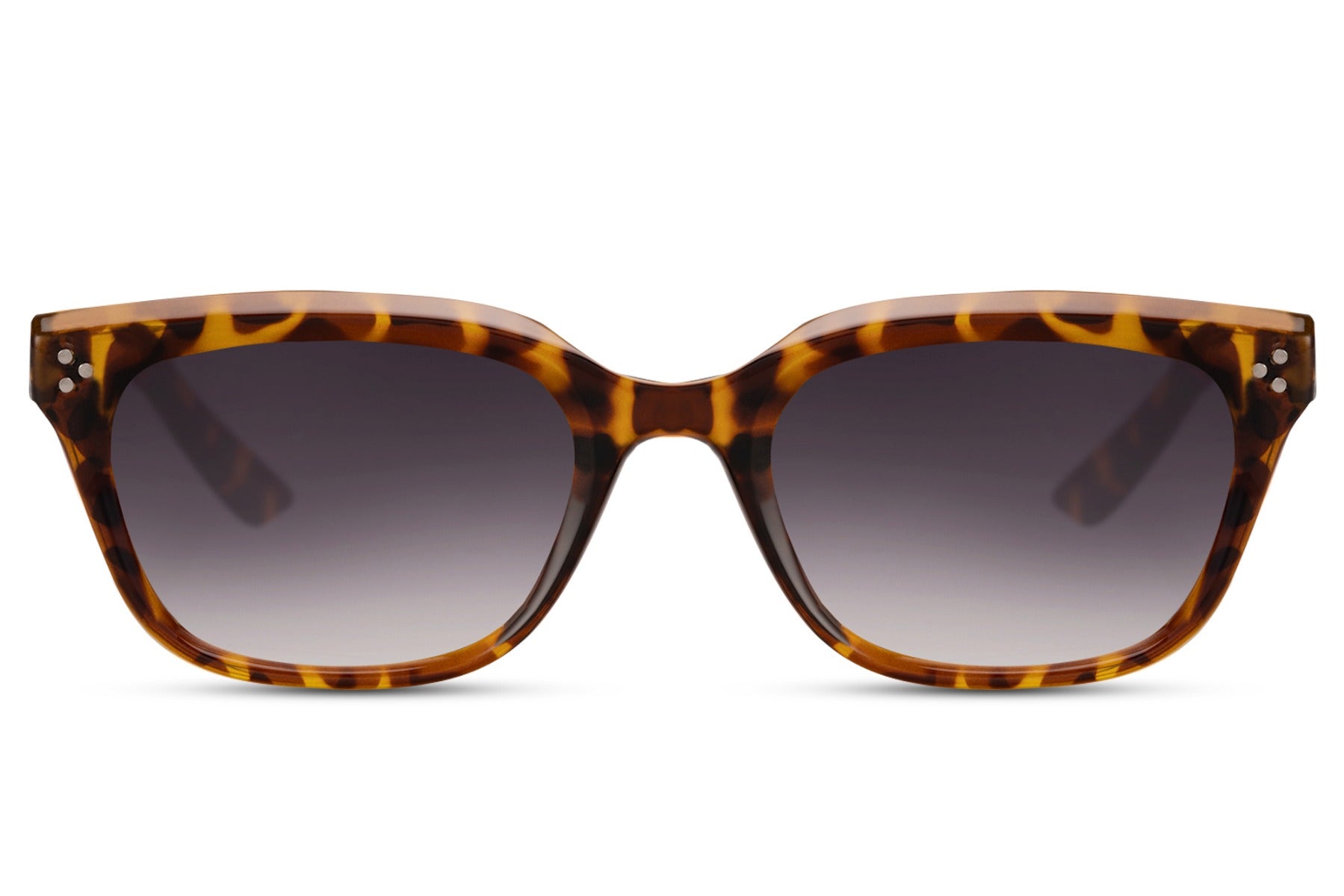 Rectangle sunglasses with tortoiseshell frame and brown lenses by Sunglass Station, unisex oversized eyewear with a timeless classic appeal