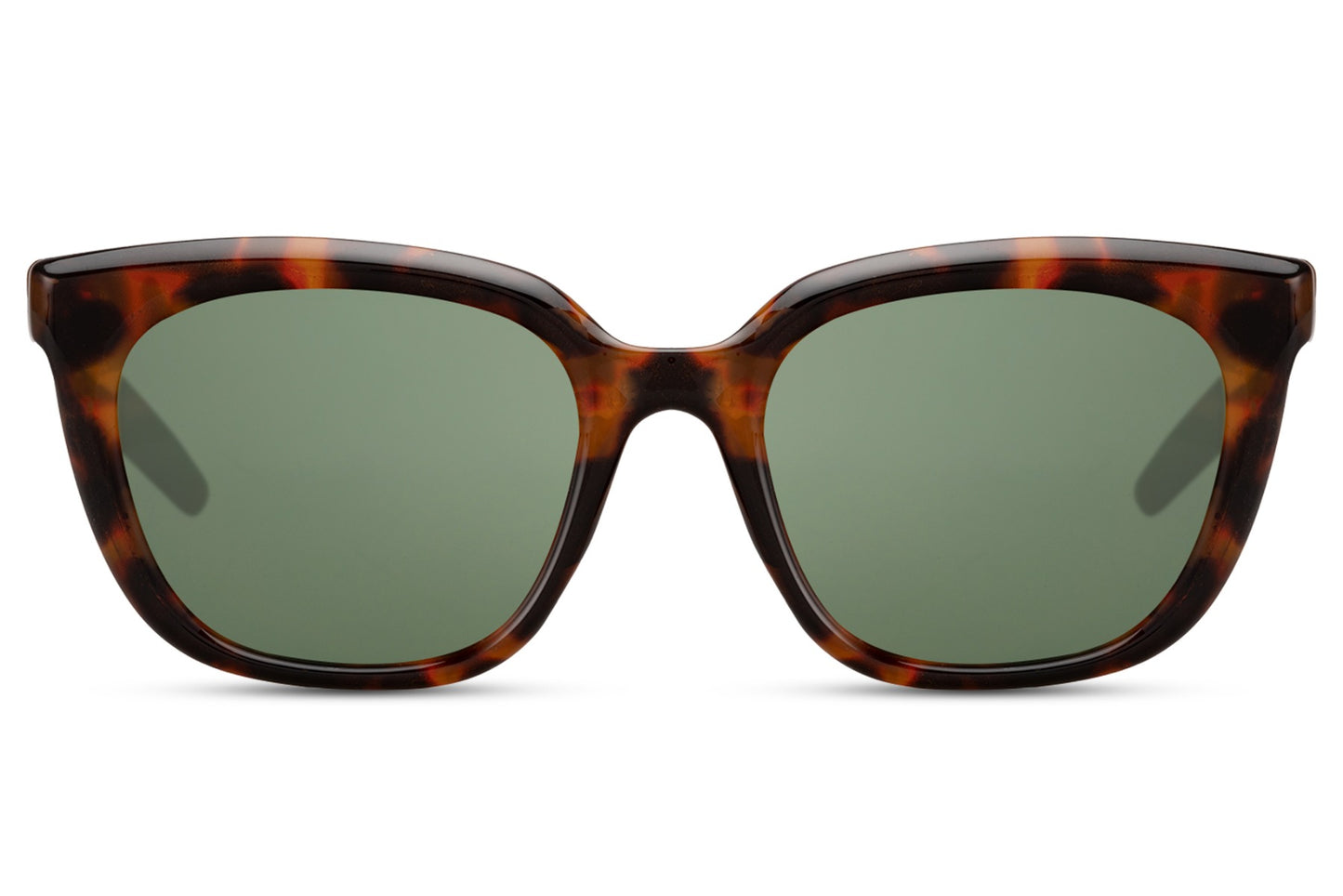 Rectangle oversized sunglasses with tortoiseshell frame and green lenses by Sunglass Station, stylish unisex eyewear inspired by European fashion trends