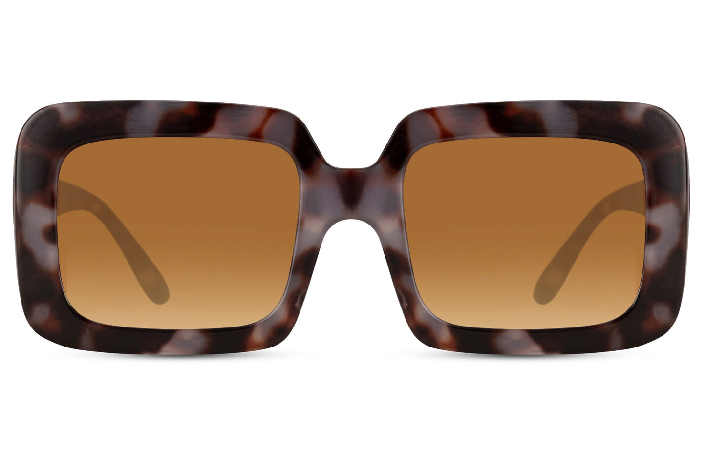 Oversized rectangle sunglasses with tortoiseshell frame and brown lenses by Sunglass Station, stylish women’s eyewear with a classic pattern