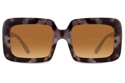 Oversized rectangle sunglasses with tortoiseshell frame and brown lenses by Sunglass Station, stylish women’s eyewear with a classic pattern