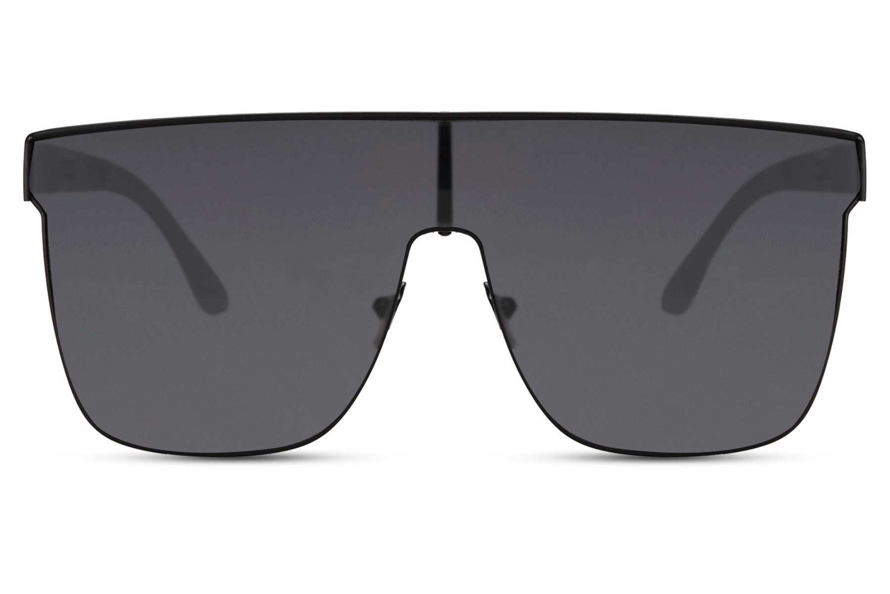 Oversized shield sunglasses with black lens by Sunglass Station, bold unisex eyewear designed for strong sun protection