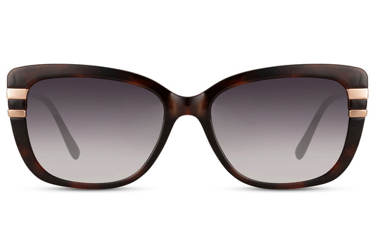Oversized soft square sunglasses in brown frame with gradient lenses, designed for modern women seeking bold everyday eyewear with UV protection
