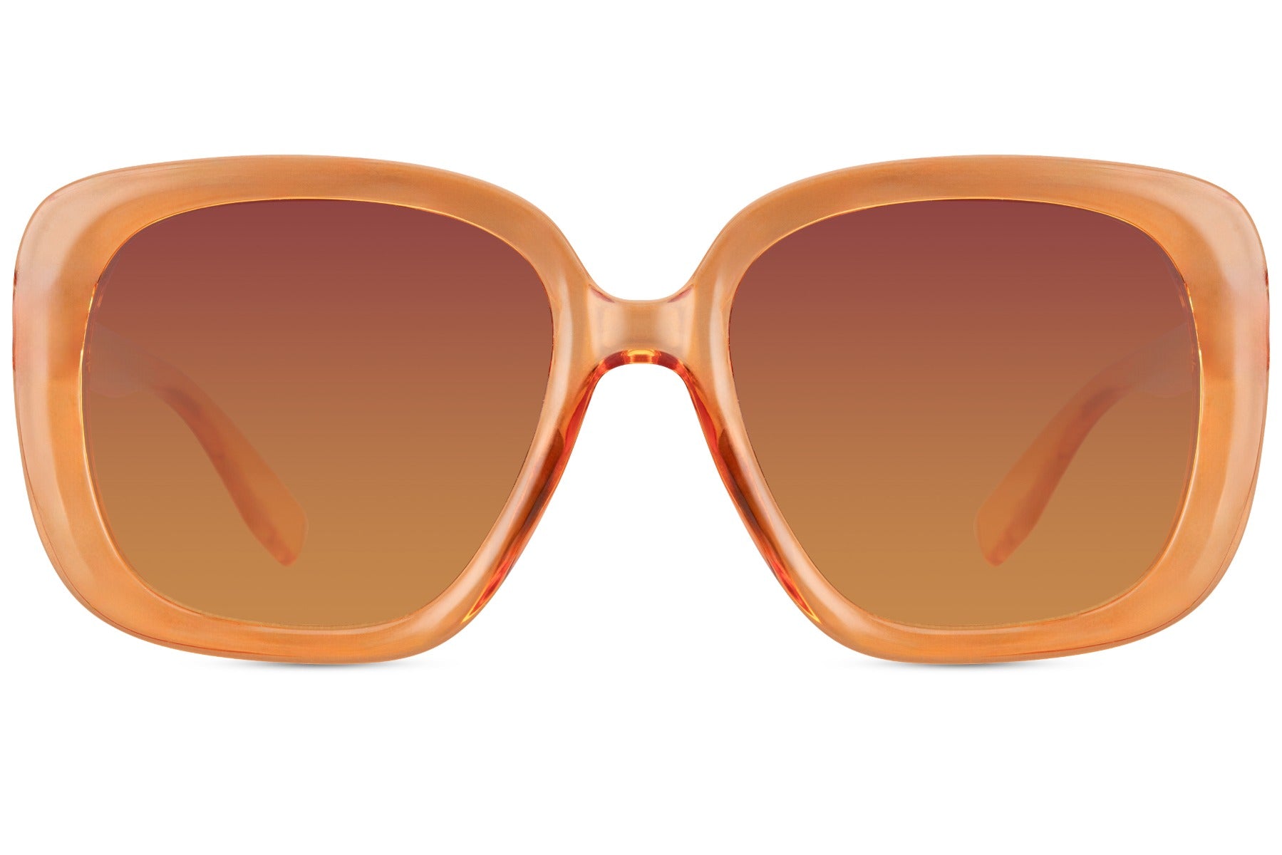 Oversized square sunglasses with amber tinted lenses and bold frame, Milan inspired designer sunglasses for women ideal for vacation and city fashion