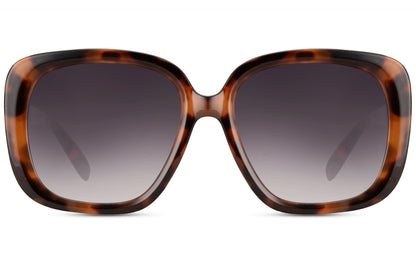 Oversized square sunglasses with brown gradient lenses and wide frame, chic Milan fashion sunglasses for women perfect for everyday luxury styling