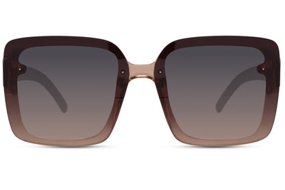 Oversized sunglasses with brown gradient lenses and bold square frame, stylish women’s sunglasses for summer outfits, travel and casual fashion looks