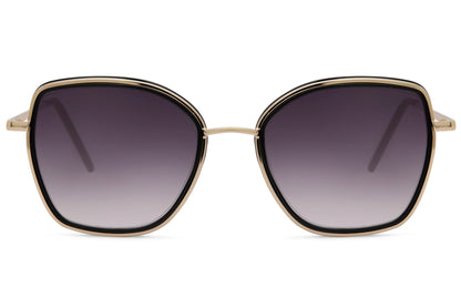 Chic oversized sunglasses with darker lenses and structured frame, bold fashion sunglasses for women inspired by Berlin city aesthetics