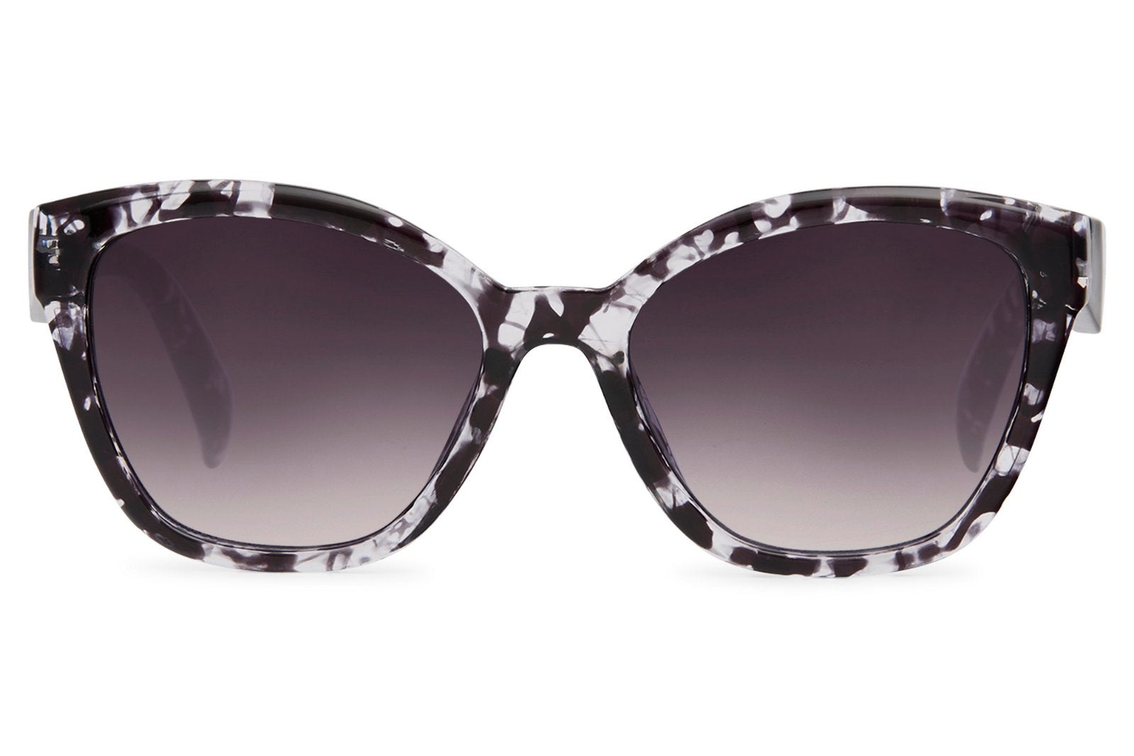 Oversized wayfarer sunglasses with grey lenses and bold frame, delivering a clean modern look with reliable eye protection
