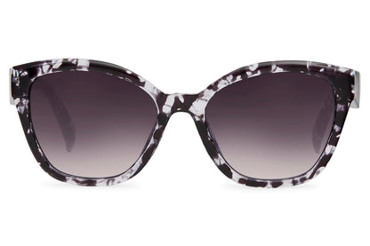 Oversized wayfarer sunglasses with grey lenses and bold frame, delivering a clean modern look with reliable eye protection