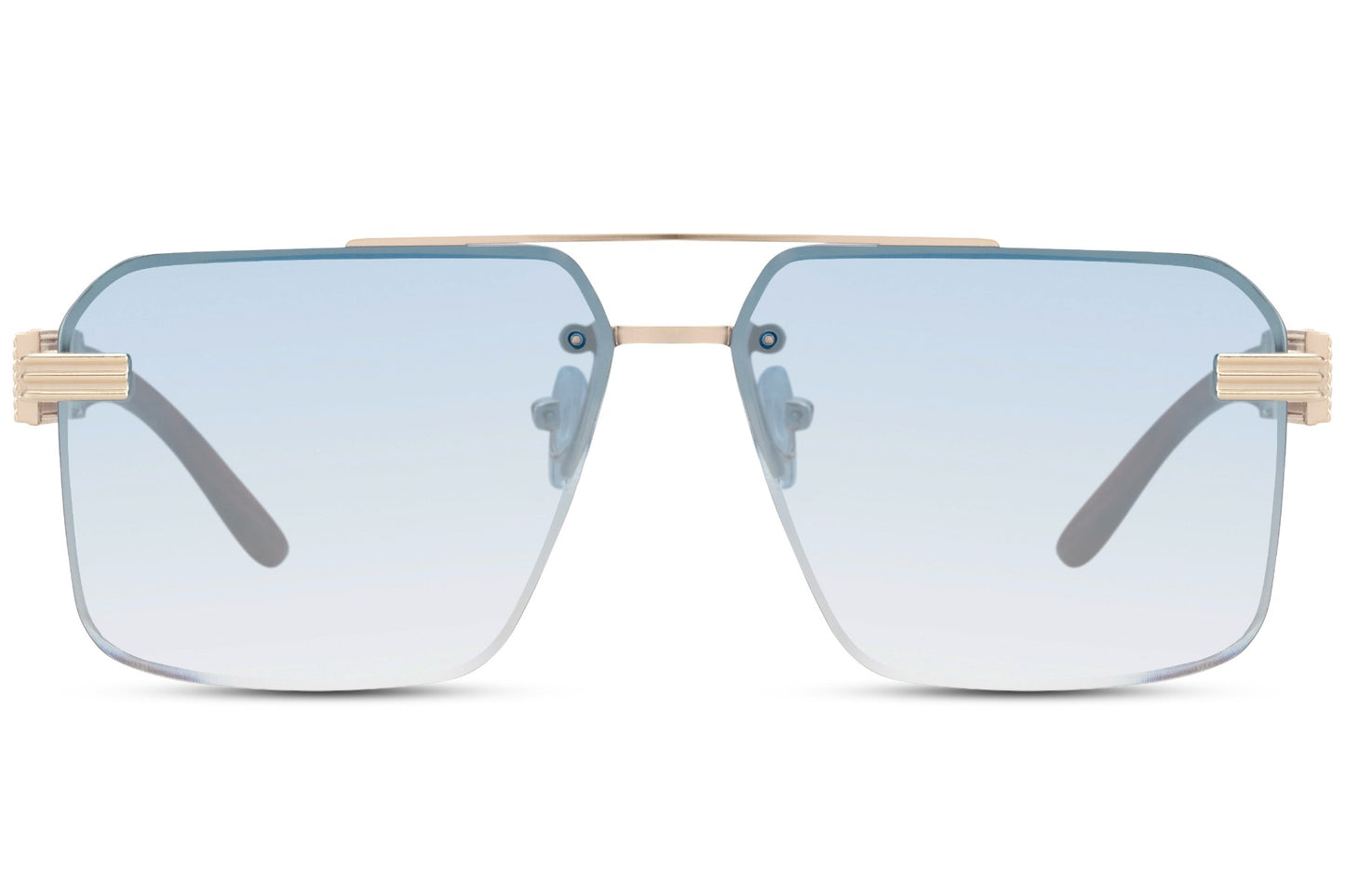 Pale blue square sunglasses with a lightweight retro design, suitable for daily wear and subtle styling